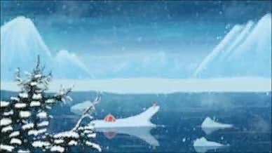 写实风冬季看雪北极插画视频的预览图